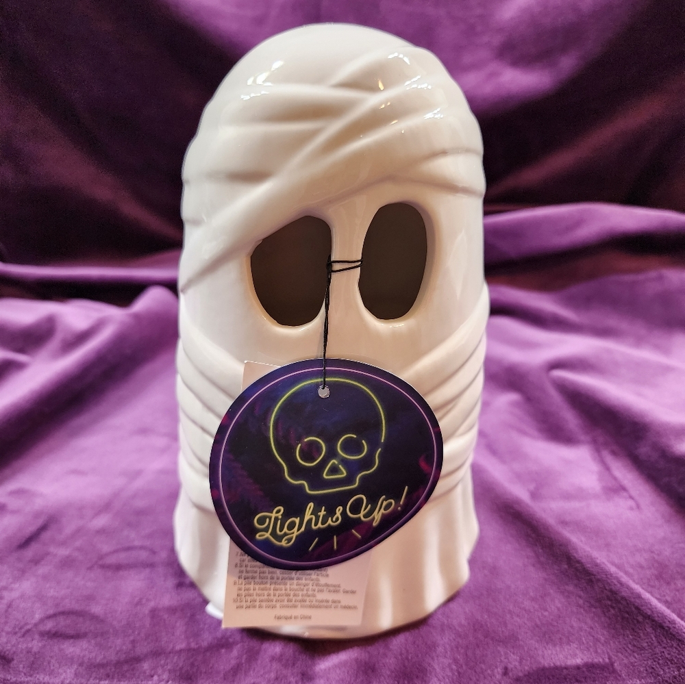Ceramic Ghost Mummy LED Light Up